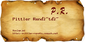 Pittler Renátó névjegykártya